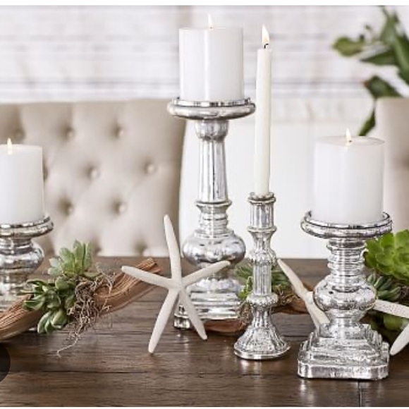 Pottery Barn Accents Set Of 2 Pottery Barn Antique Mercury Pillar